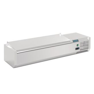 Polar G-serie opzetkoelvitrine met deksel 5x GN 1/4